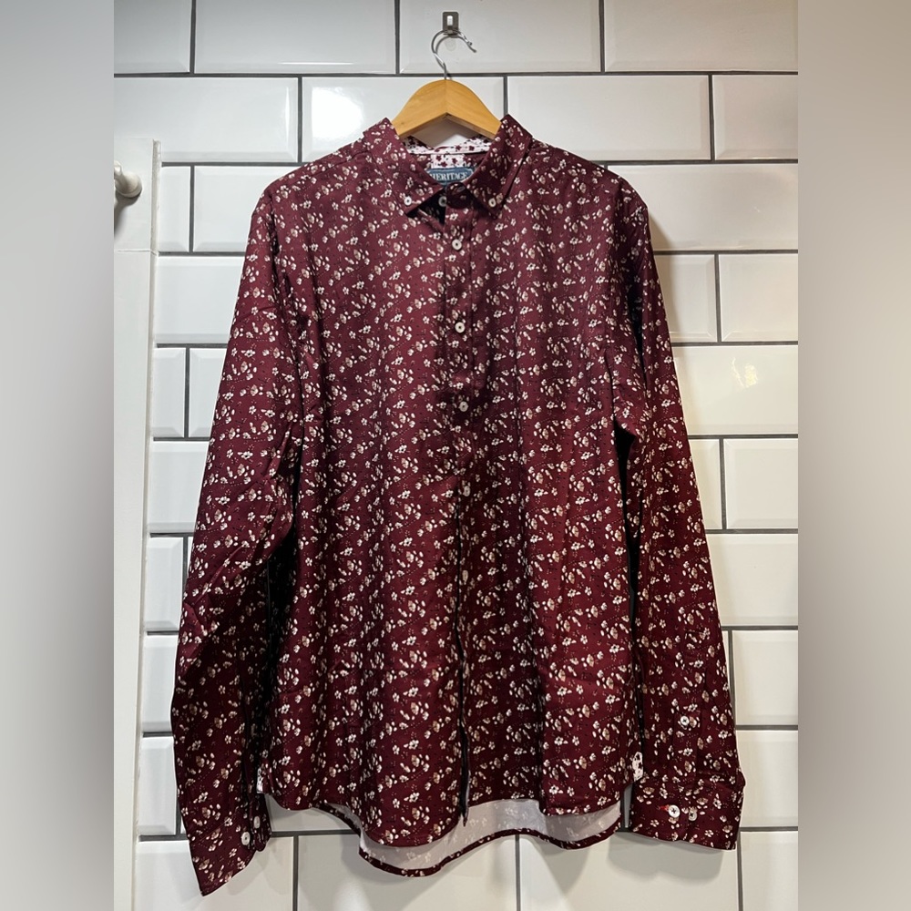 Men’s Stitchfix Heritage Floral Print Long Sleeve Button Down Dress Shirt